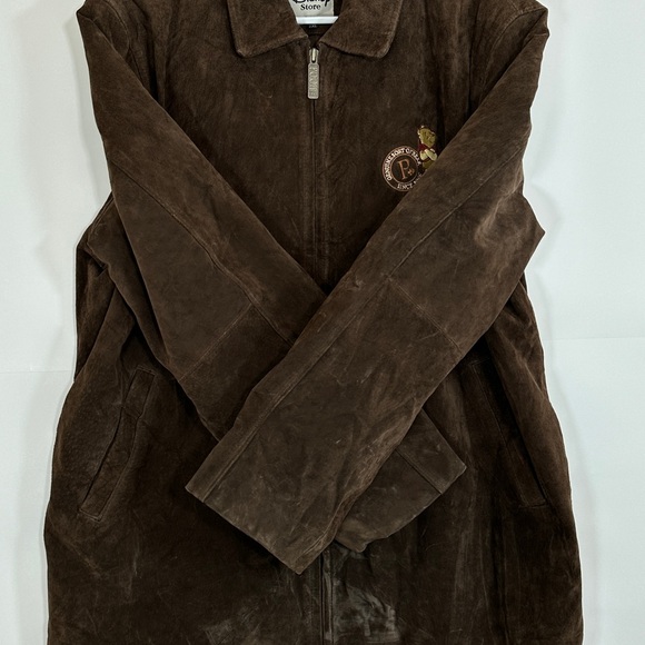 Vintage Disney Store Winnie The Pooh Suede Leather Jacket Coat Women's Brown XXL - Picture 4 of 16